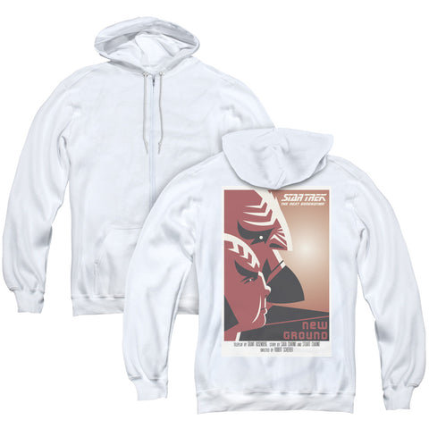 Star Trek/tng Season 5 Episode 10 (back Print) - Adult Zipper Hoodie-white