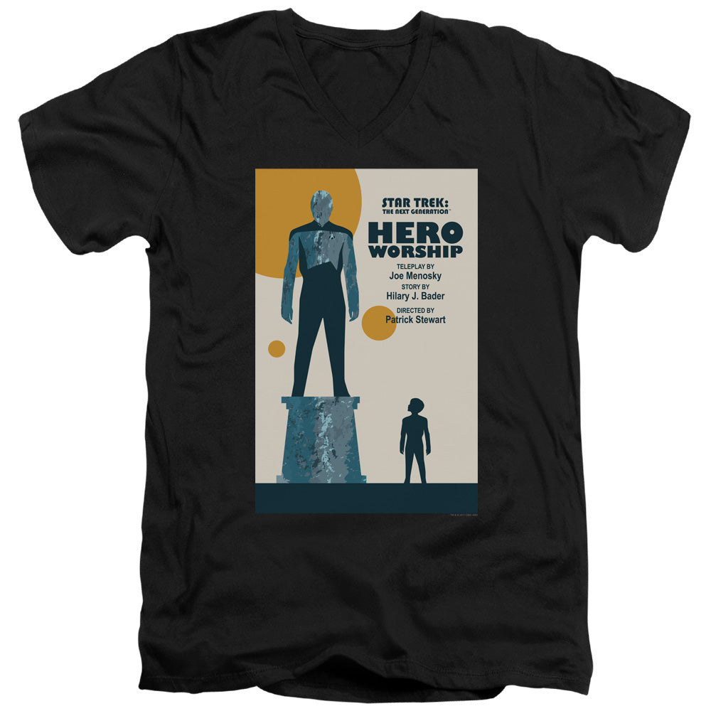 Star Trek/tng Season 5 Episode 11-s/s Adult V-neck 30/1-black