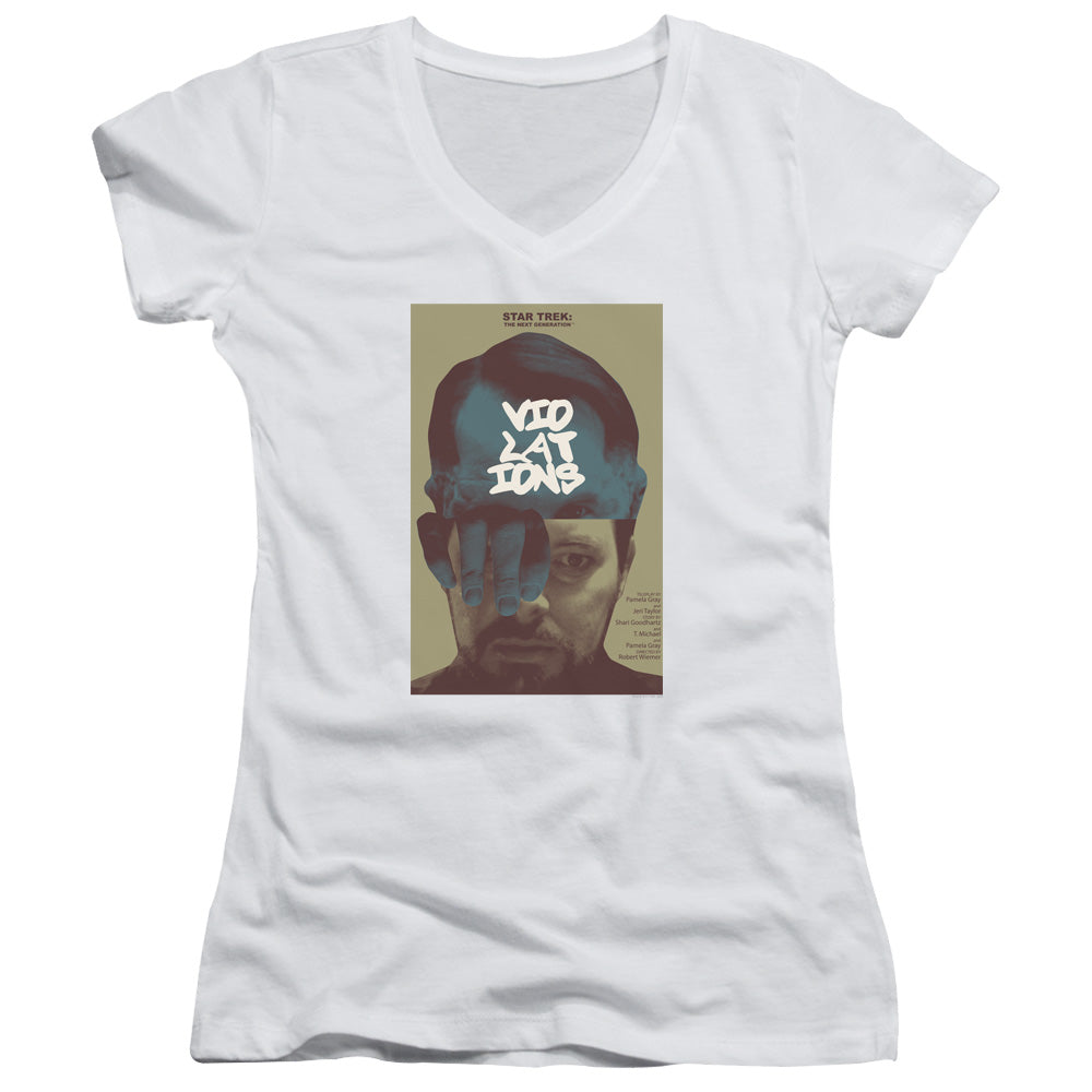 Star Trek/tng Season 5 Episode 12-junior V-neck-white