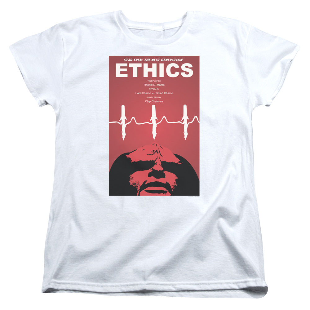 Star Trek/tng Season 5 Episode 16-s/s Womens Tee-white