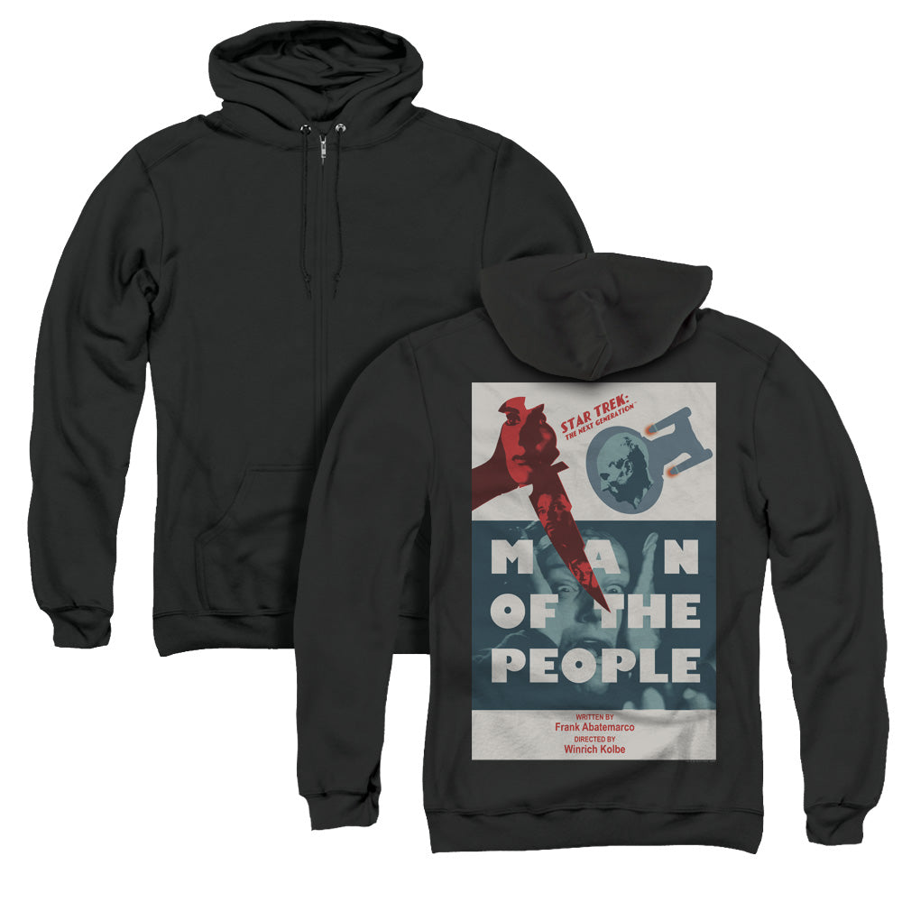 Star Trek/tng Season 6 Episode 3 (back Print) - Adult Zipper Hoodie-black