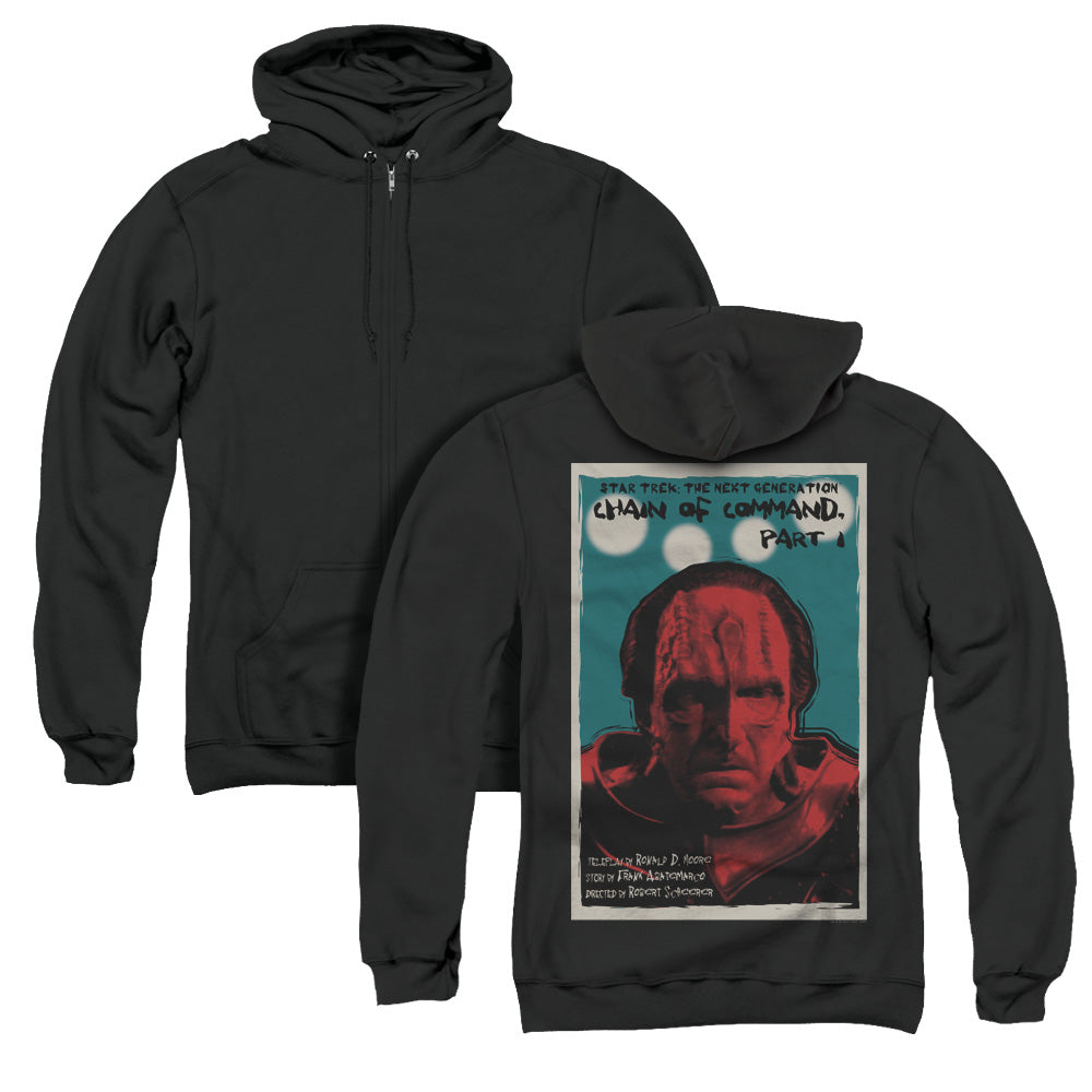 Star Trek/tng Season 6 Episode 10 (back Print) - Adult Zipper Hoodie-black