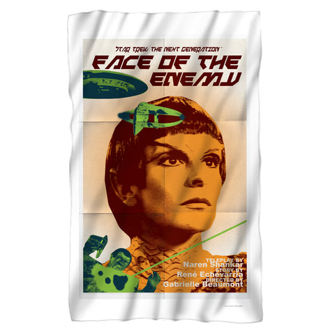 Star Trek/tng Season 6 Episode 14-fleece Blanket-white