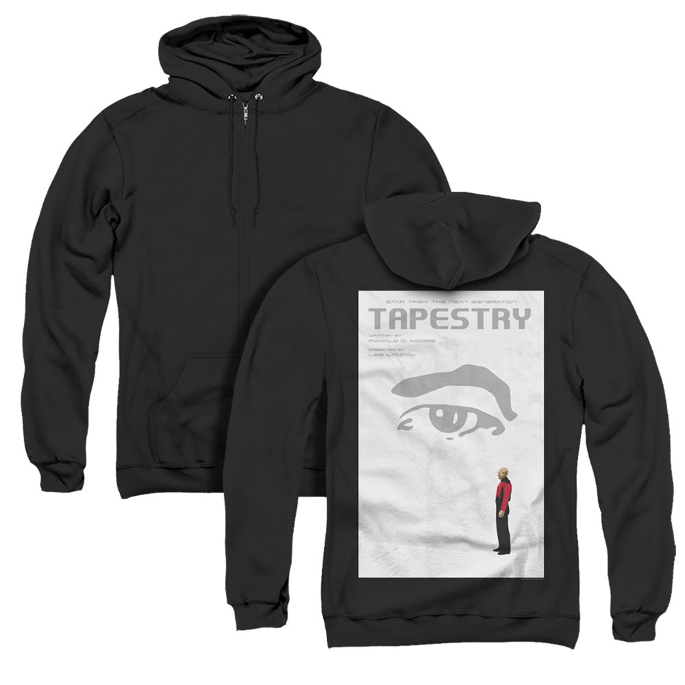 Star Trek/tng Season 6 Episode 15 (back Print) - Adult Zipper Hoodie-black