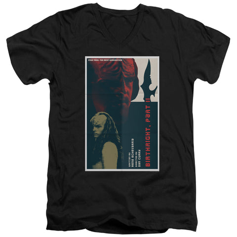 Star Trek/tng Season 6 Episode 17-s/s Adult V-neck 30/1-black