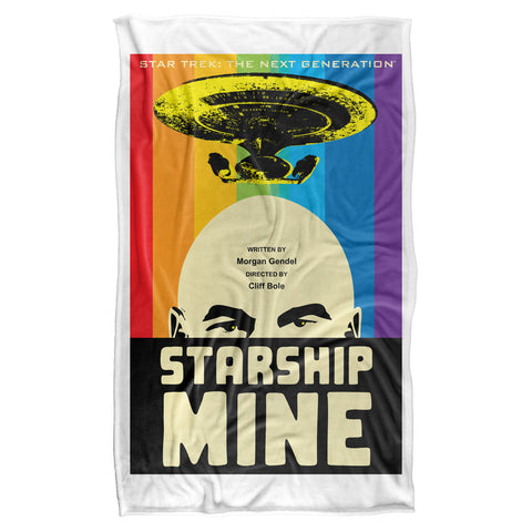 Star Trek/tng Season 6 Episode 18-silky Touch Blanket-white