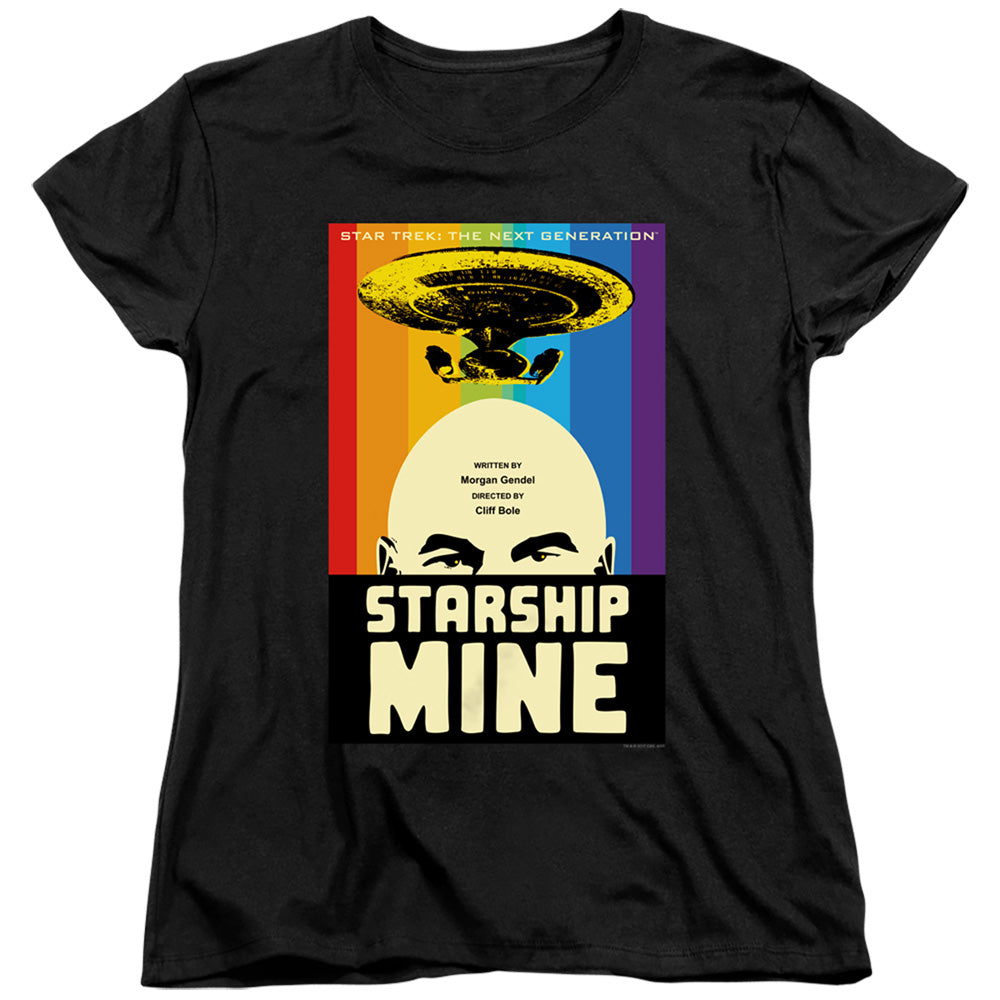 Star Trek/tng Season 6 Episode 18-s/s Womens Tee-black