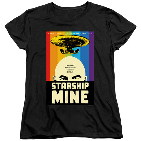 Star Trek/tng Season 6 Episode 18-s/s Womens Tee-black