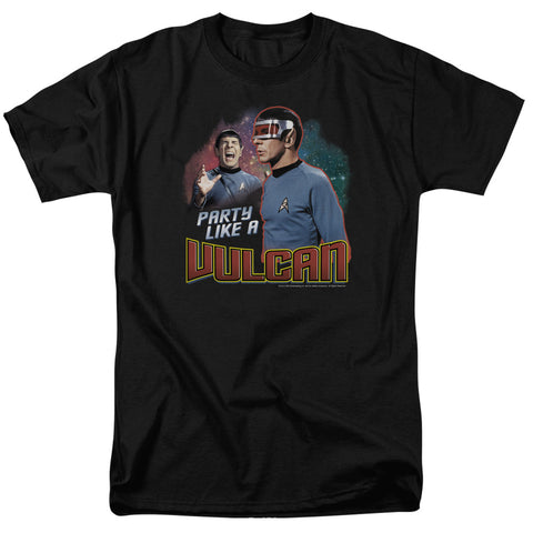 Star Trek/party Like A Vulcan - S/s Adult 18/1 - Black