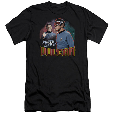 Star Trek/party Like A Vulcan - S/s Adult 30/1 - Black
