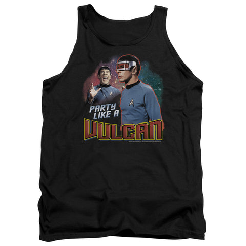 Star Trek/party Like A Vulcan - Adult Tank - Black