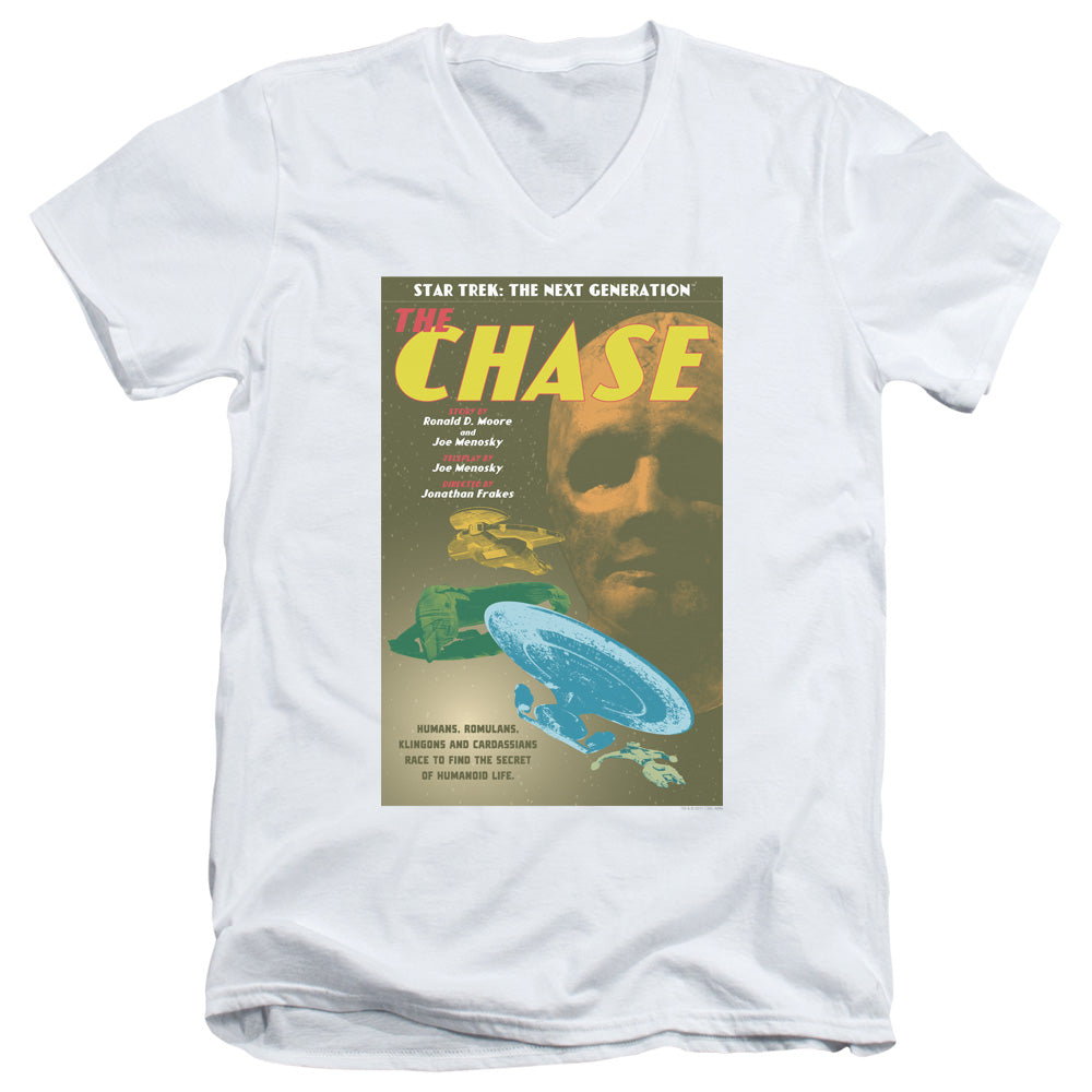 Star Trek/tng Season 6 Episode 20-s/s Adult V-neck 30/1-white