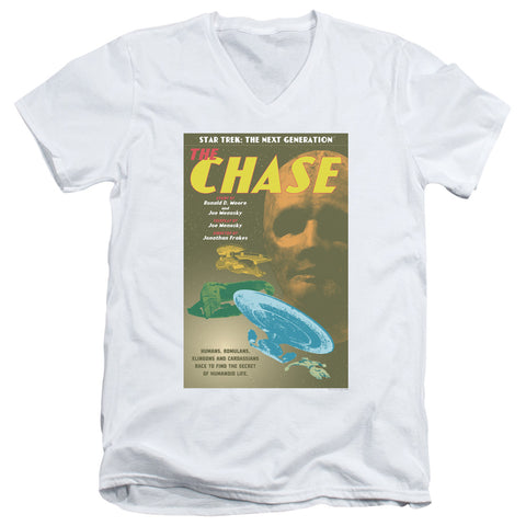 Star Trek/tng Season 6 Episode 20-s/s Adult V-neck 30/1-white