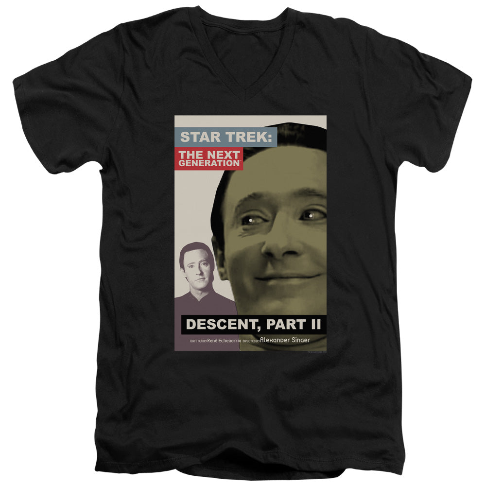Star Trek/tng Season 7 Episode 1-s/s Adult V-neck 30/1-black