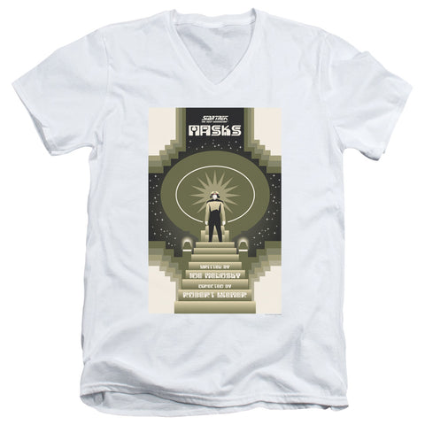 Star Trek/tng Season 7 Episode 17-s/s Adult V-neck 30/1-white