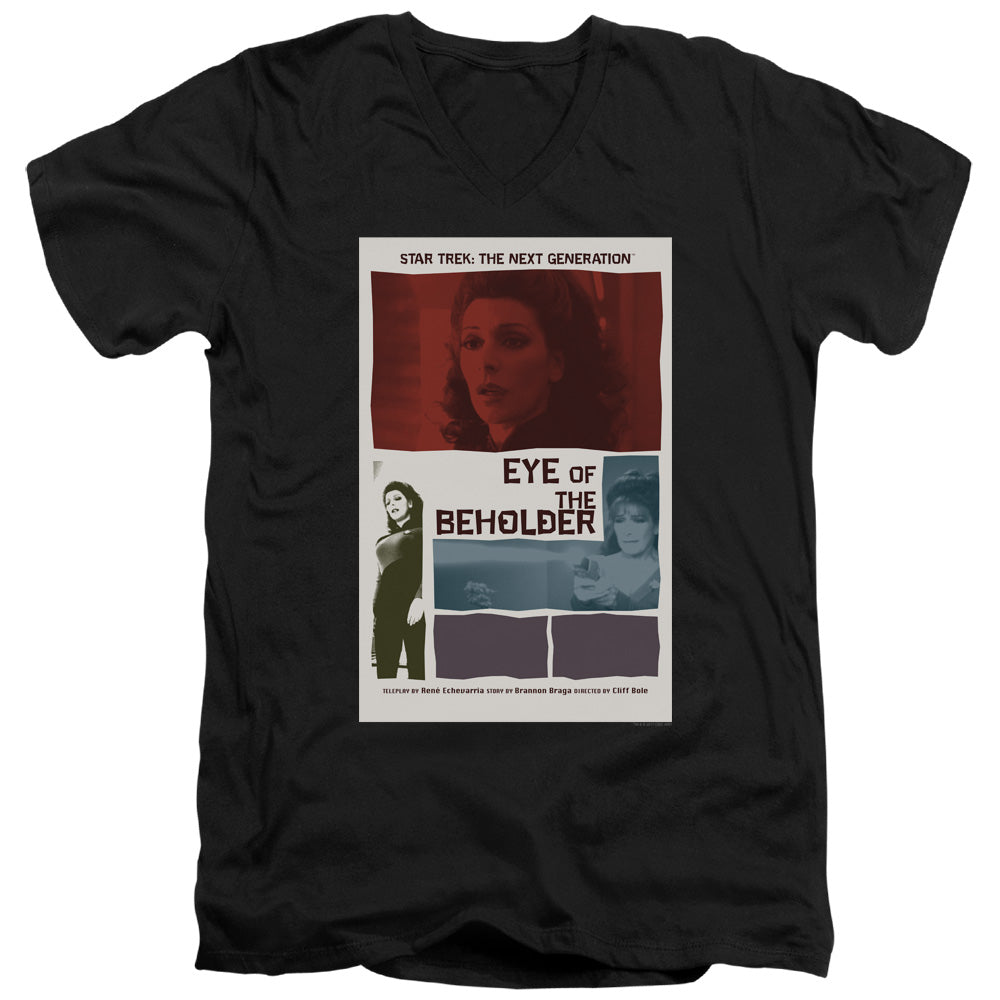 Star Trek/tng Season 7 Episode 18-s/s Adult V-neck 30/1-black