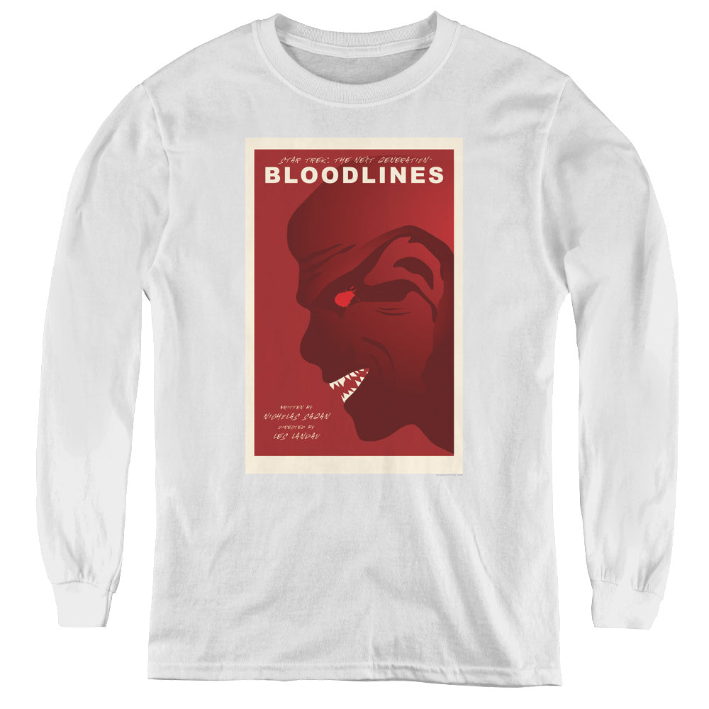 Star Trek/tng Season 7 Episode 22-youth Long Sleeve Tee-white
