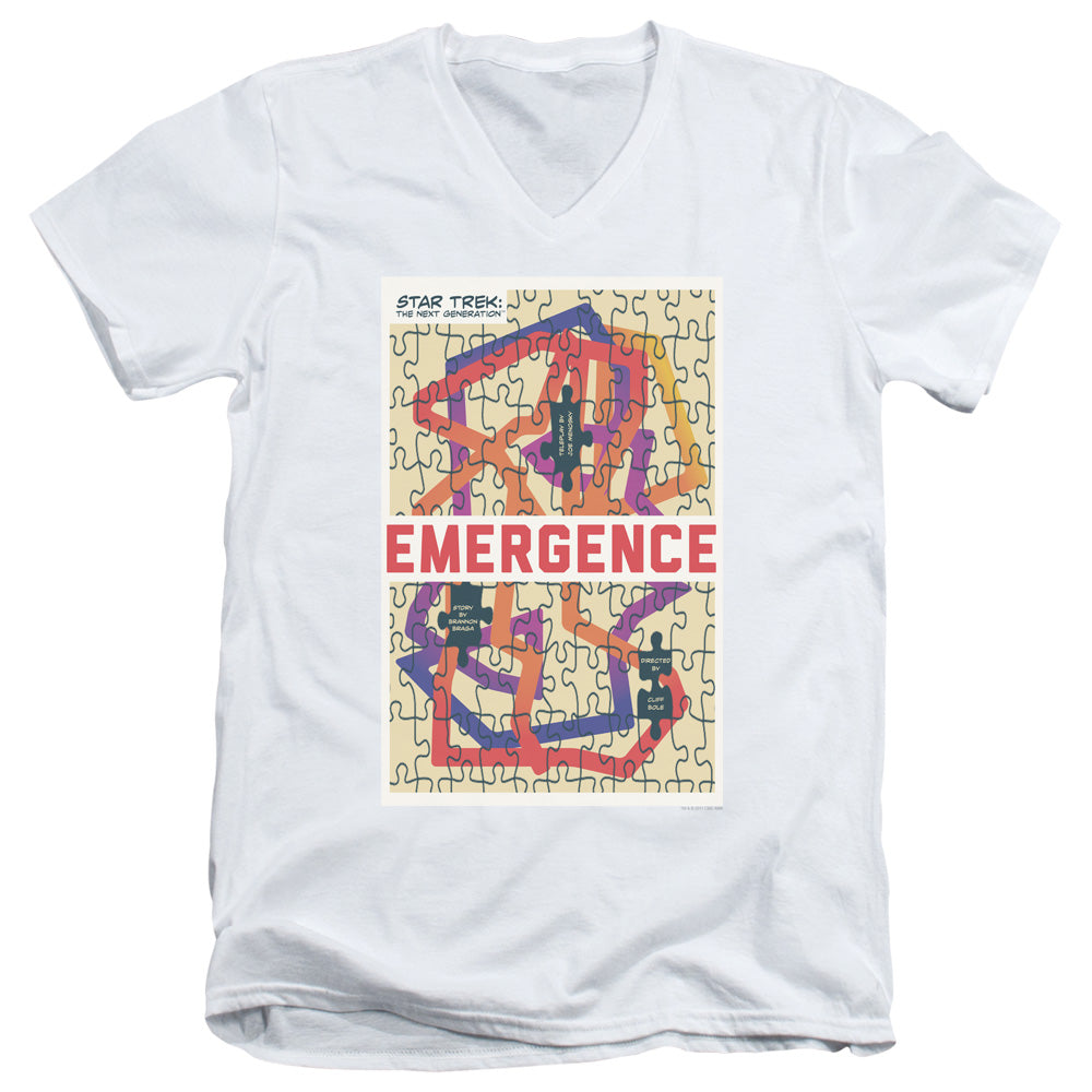 Star Trek/tng Season 7 Episode 23-s/s Adult V-neck 30/1-white