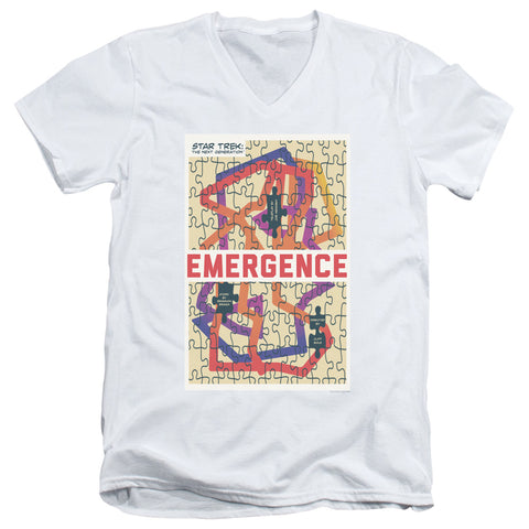 Star Trek/tng Season 7 Episode 23-s/s Adult V-neck 30/1-white