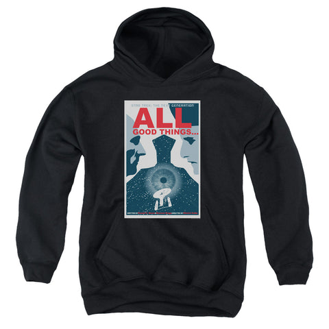 Star Trek/tng Season 7 Episode 25-youth Pull-over Hoodie-black