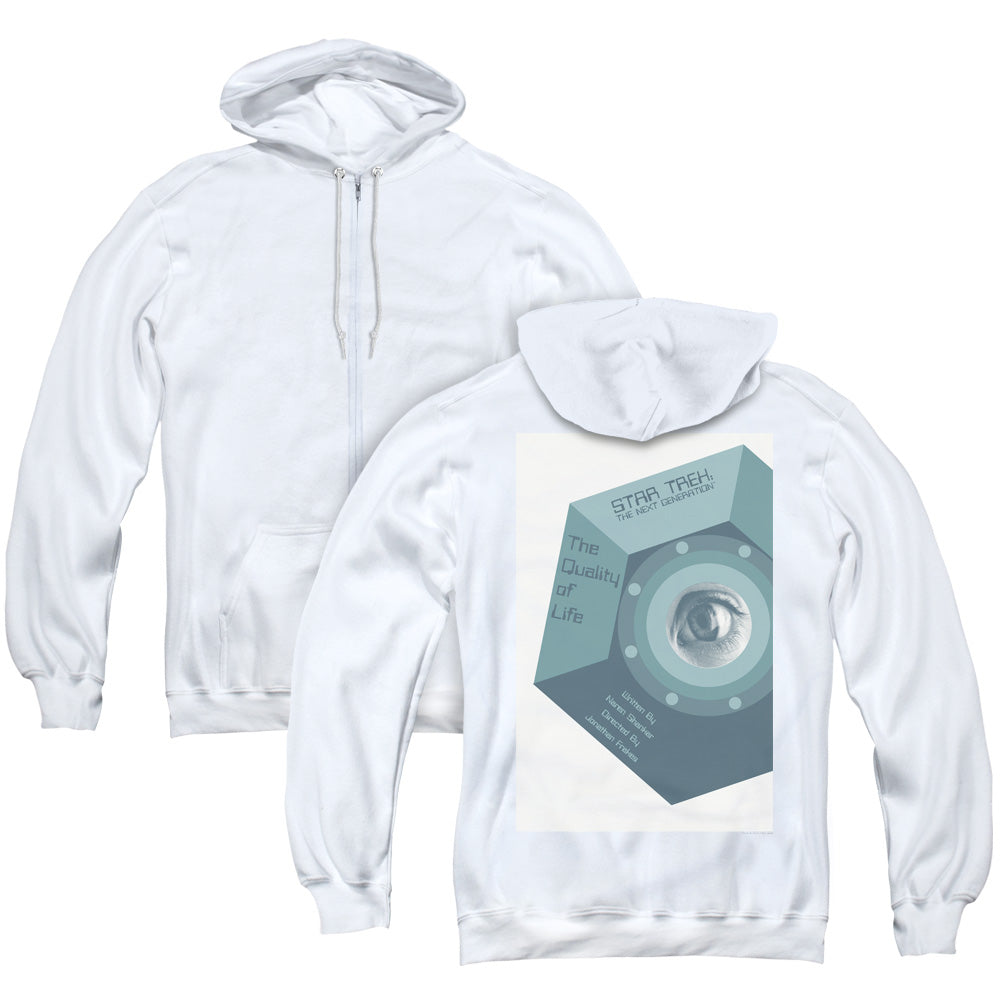 Star Trek/tng Season 6 Episode 9 (back Print) - Adult Zipper Hoodie-white