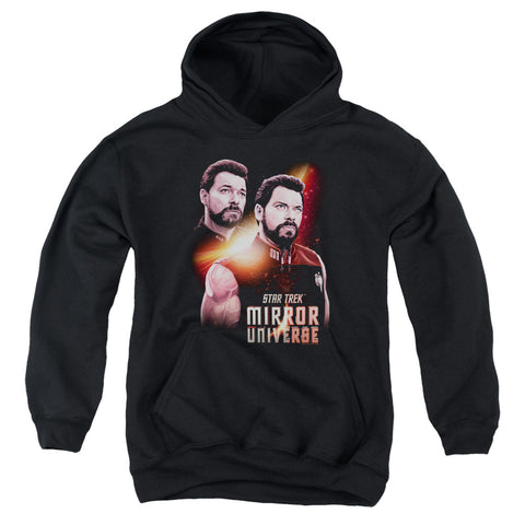 Star Trek/mirror Riker-youth Pull-over Hoodie-black