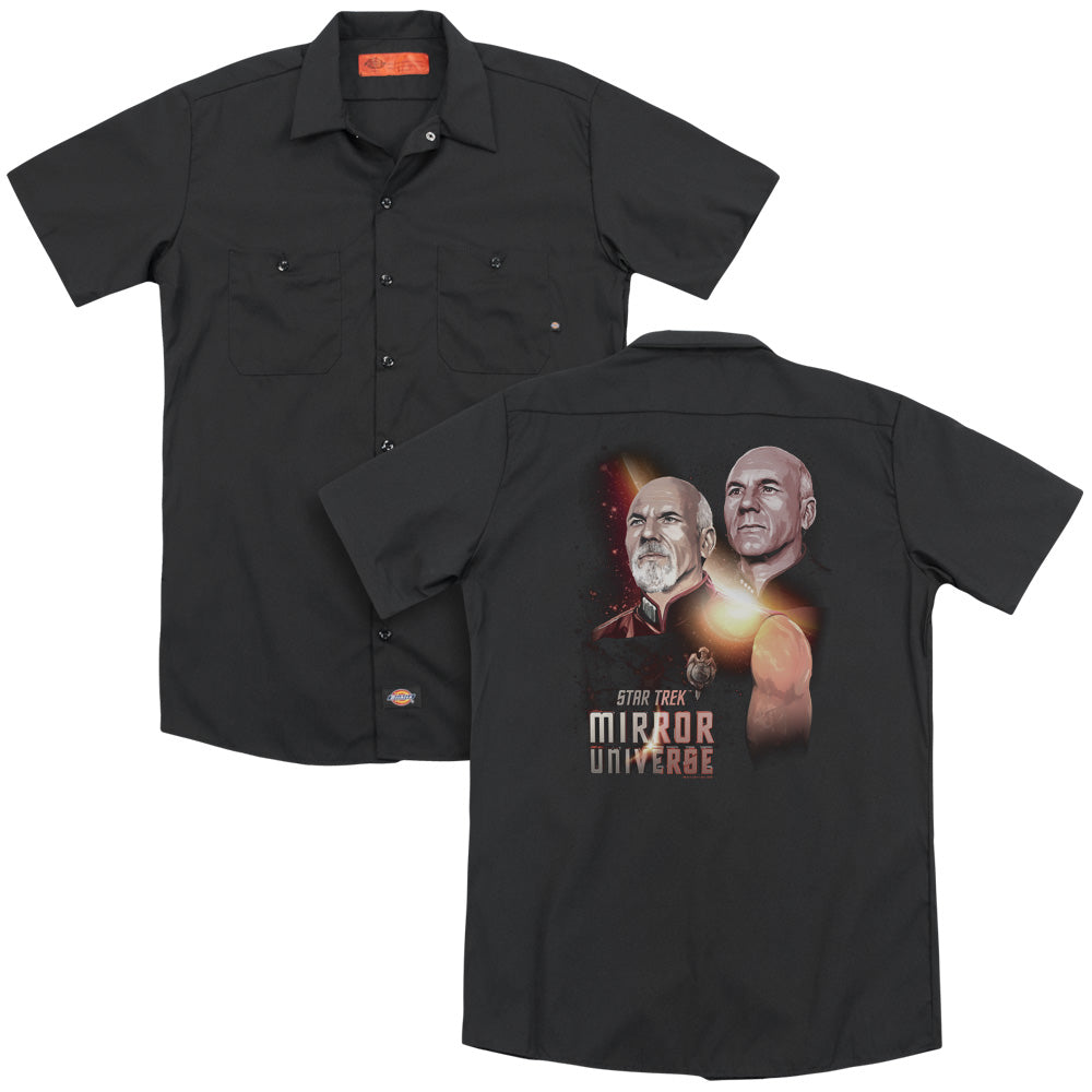 Star Trek/mirror Picard (back Print) - Adult Work Shirt - Black