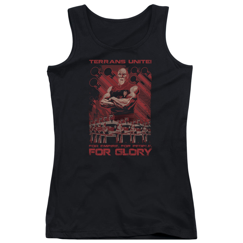 Star Trek/terrans Unite-juniors Tank Top  -black