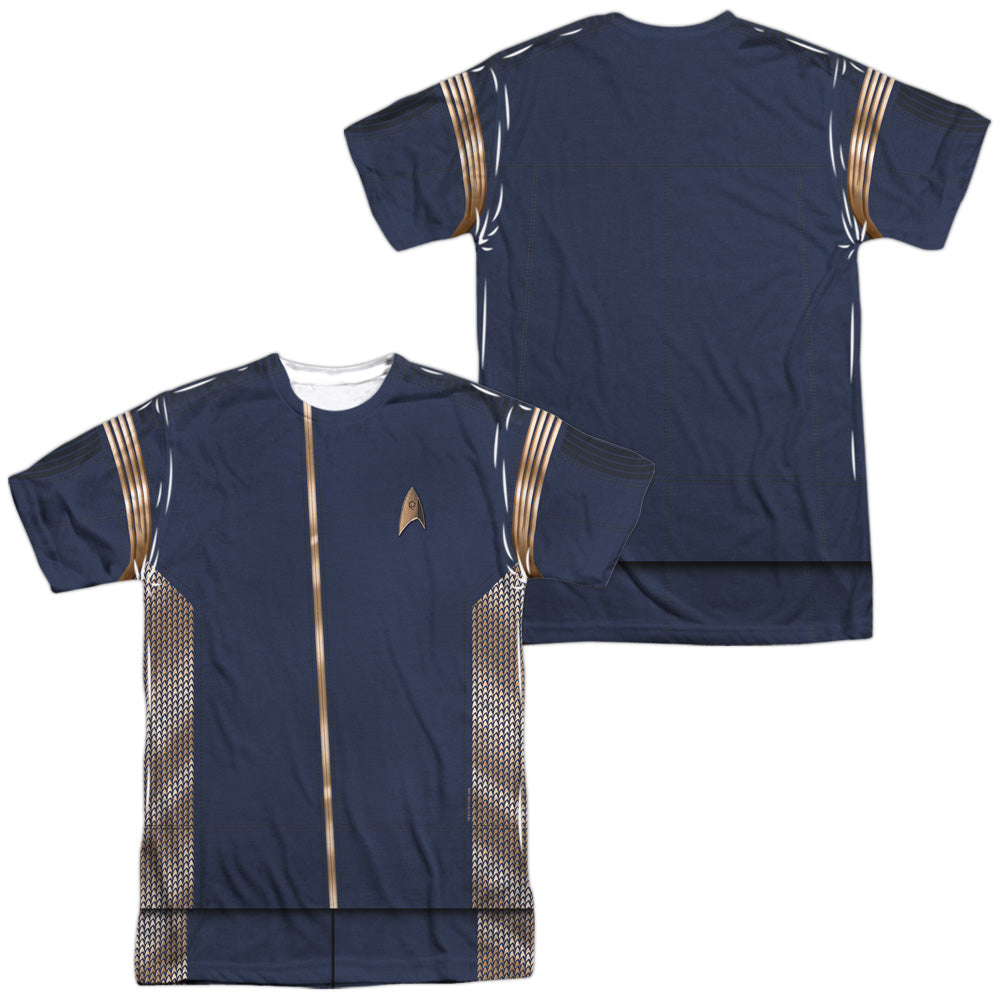 Star Trek Discovery/discovery Uniform (front/back Print)-s/s Adult Poly Crew-white