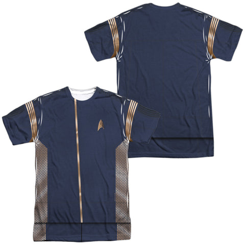 Star Trek Discovery/discovery Uniform (front/back Print)-s/s Adult Poly Crew-white