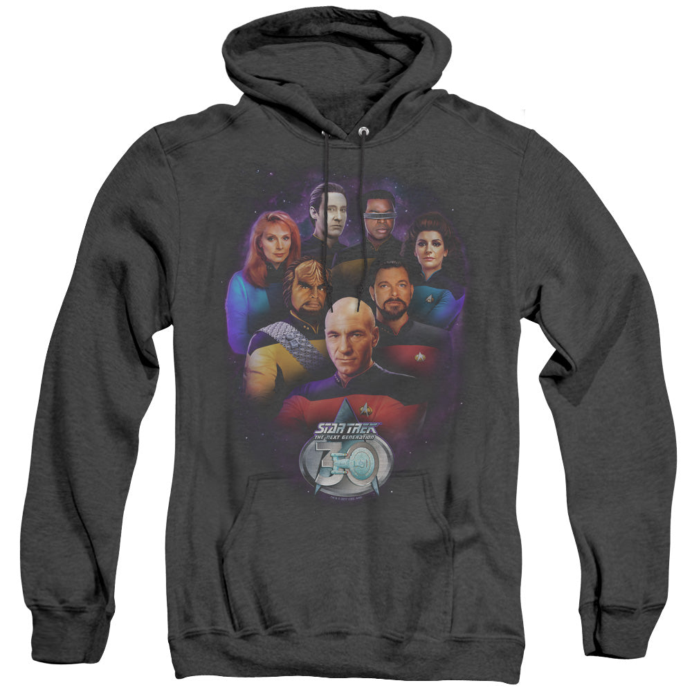 Star Trek/crew 30-adult Heather Hoodie-black
