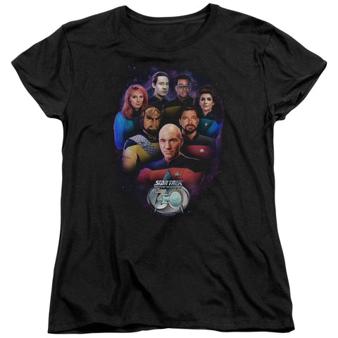 Star Trek/crew 30-s/s Womens Tee-black