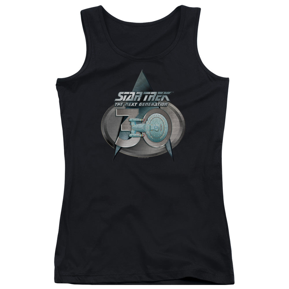 Star Trek/tng 30 Logo-juniors Tank Top  -black