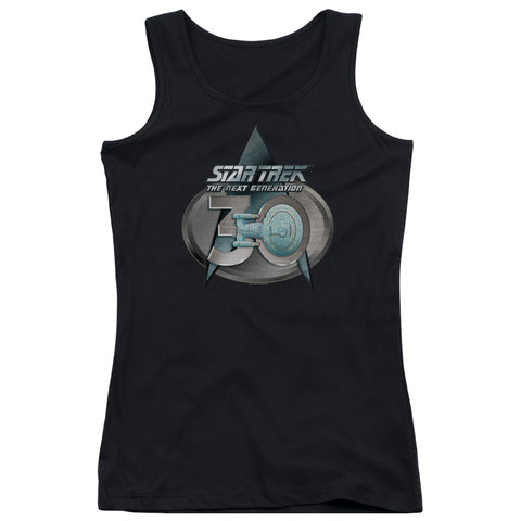 Star Trek/tng 30 Logo-juniors Tank Top  -black