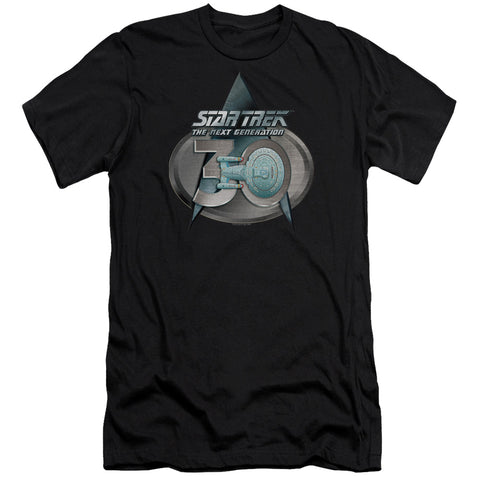 Star Trek/tng 30 Logo-hbo S/s Adult 30/1-black