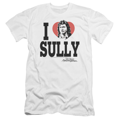 Dr.quinn/i Heart Sully-premuim Canvas Adult Slim Fit 30/1-white