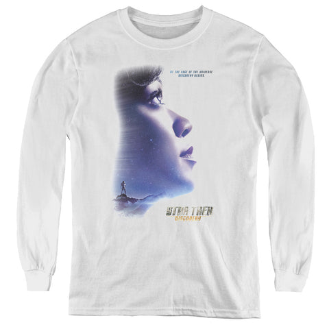 Star Trek Discovery/discovery Begins-youth Long Sleeve Tee-white