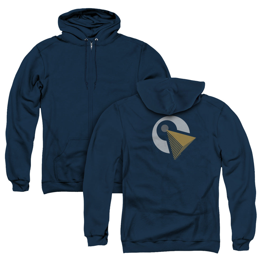 Star Trek Discovery/vulcan Logo (back Print) - Adult Zipper Hoodie-navy
