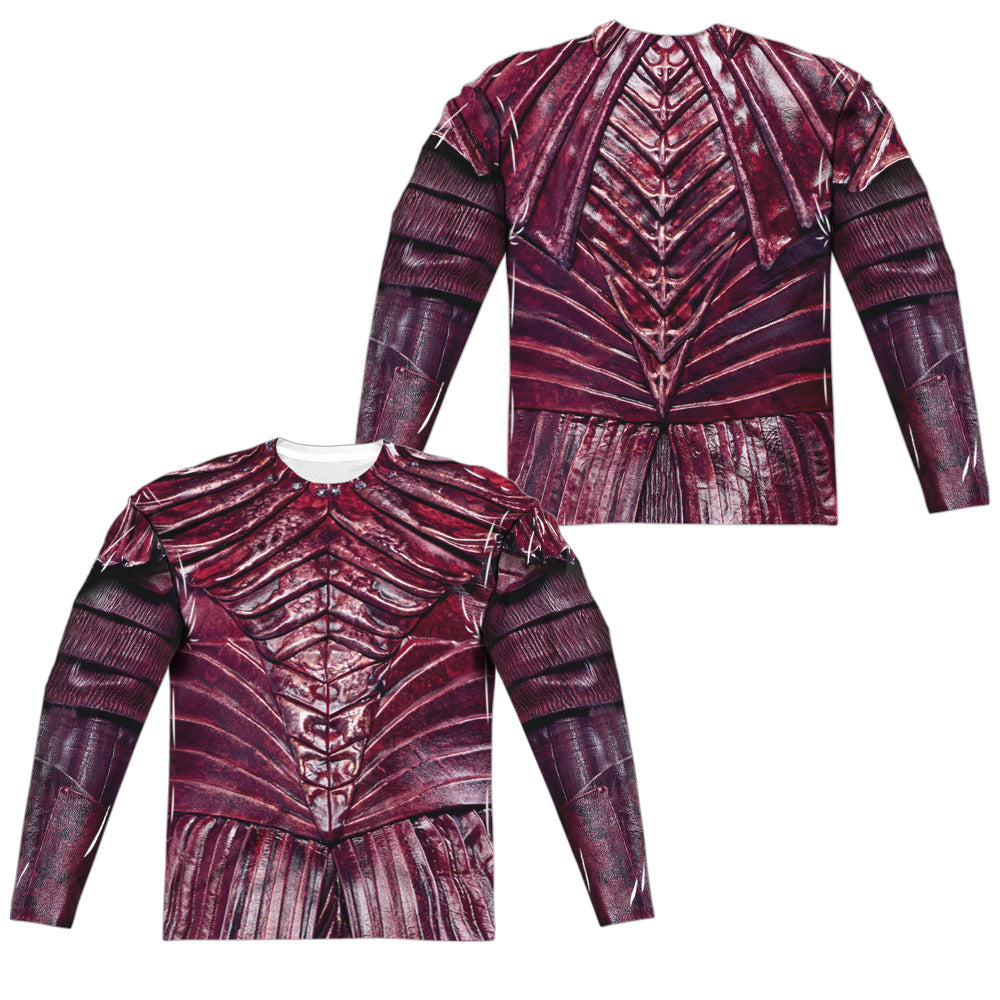 Star Trek Discovery/real Klingon Uniform (front/back Print)-l/s Adult Poly Crew -white