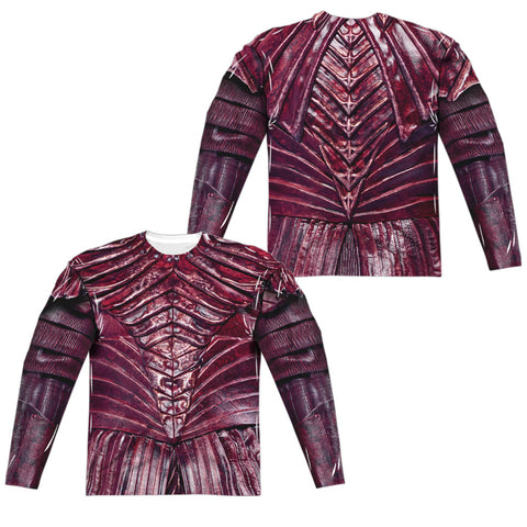 Star Trek Discovery/real Klingon Uniform (front/back Print)-l/s Adult Poly Crew -white