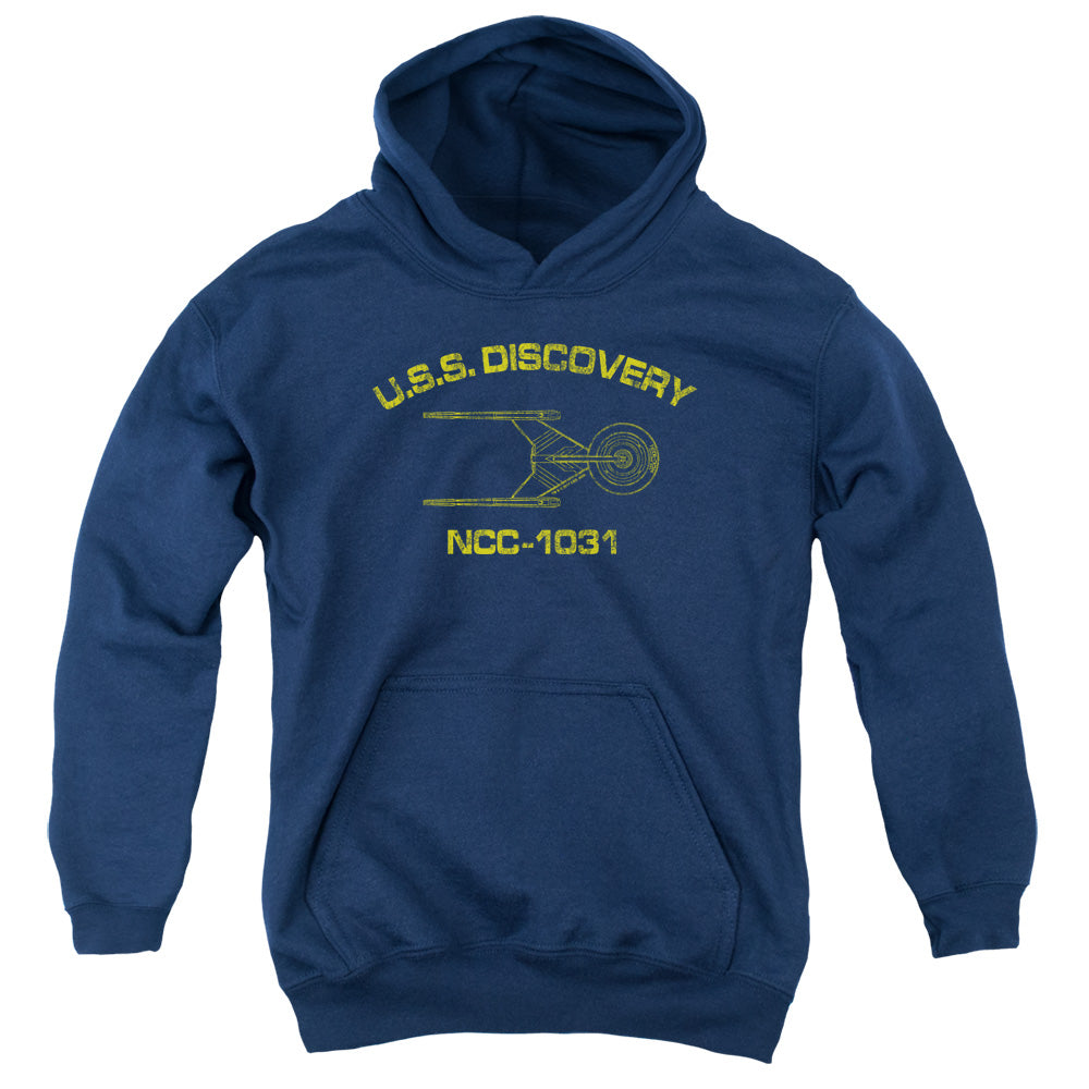 Star Trek Discovery/discovery Athletic-youth Pull-over Hoodie-navy