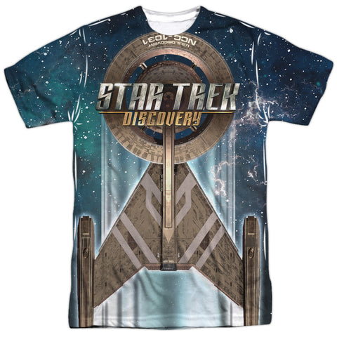 Star Trek Discovery/uss Discovery-s/s Adult Poly Crew-white