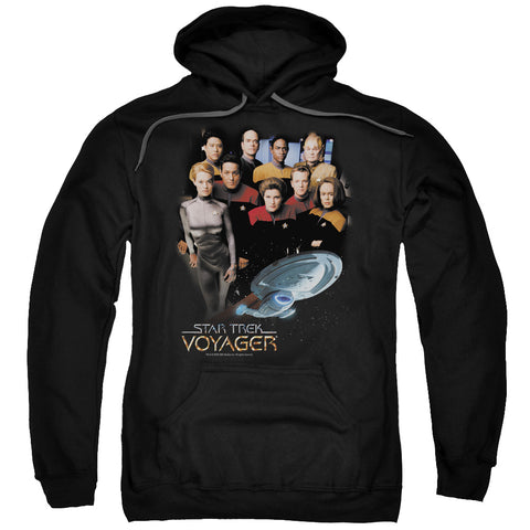 Star Trek/voyager Crew-adult Pull-over Hoodie-black