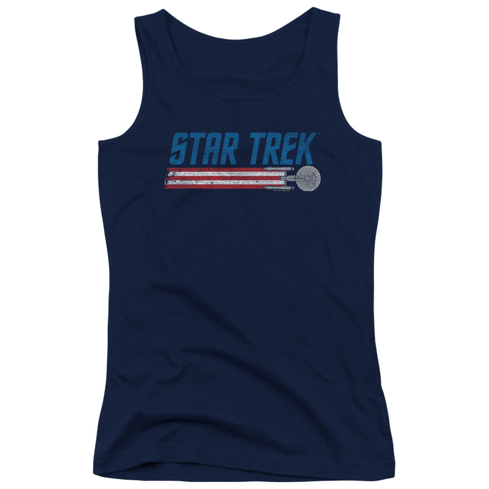 Star Trek/americana Enterprise-juniors Tank Top  -navy