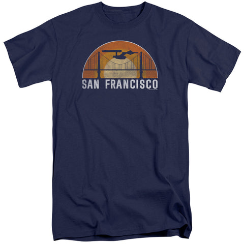 Star Trek/san Francisco Trek-s/s Adult Tall 18/1-navy