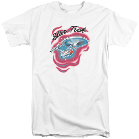 Star Trek/trek Airbrush-s/s Adult Tall 18/1-white
