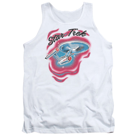 Star Trek/trek Airbrush-adult Tank-white