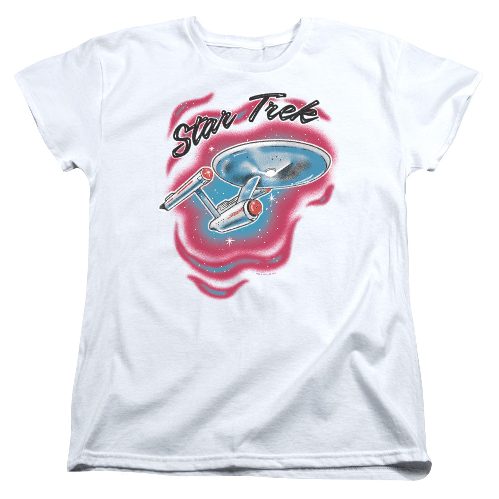 Star Trek/trek Airbrush-s/s Women's Tee-white