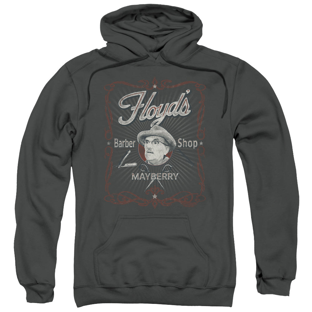 Andy Griffith/mayberry Floyds-adult Pull-over Hoodie-charcoal