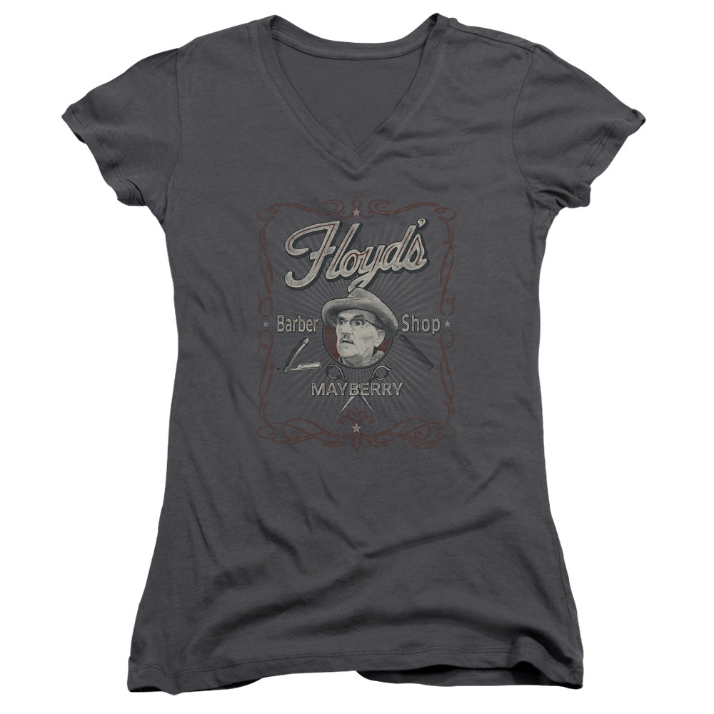 Andy Griffith/mayberry Floyds-junior V-neck-charcoal